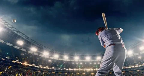 Baseball player in action Stock Photos