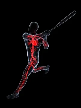 Baseball player, artwork Stock Illustration