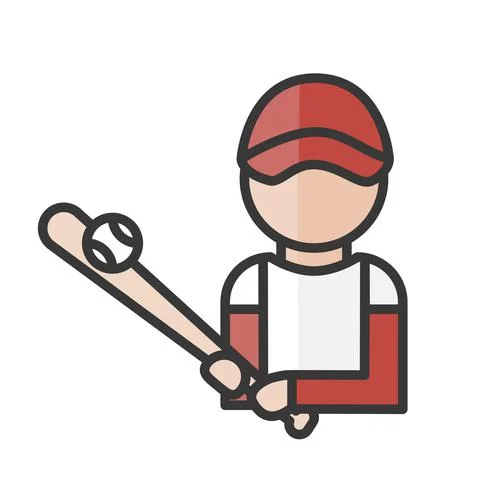 Baseball player avatar. Man playing sport character. Profile user, person. Pe Stock Illustration