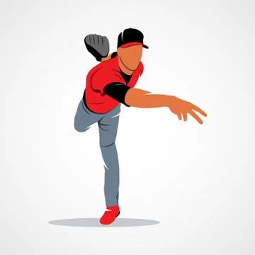 Baseball player ball Illustrazione stock