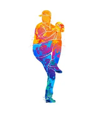 Baseball player ball Stock Illustration