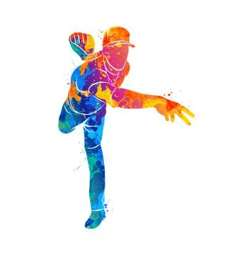 Baseball player ball Stock Illustration