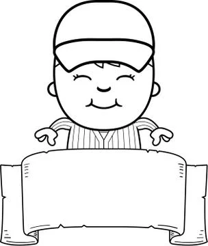 Baseball Player Banner Stock Illustration