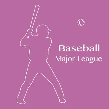 Baseball player with bat, ball Vector illustration Stock Illustration