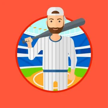 Baseball player with bat. Stock Illustration