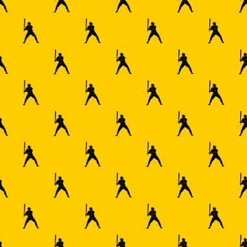 Baseball player with bat pattern Stock Illustration