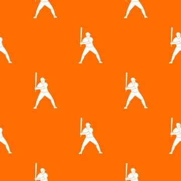 Baseball player with bat pattern seamless Stock Illustration