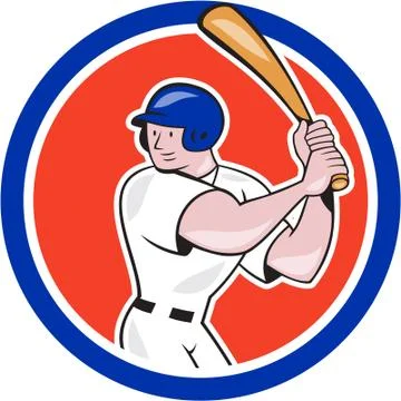 Baseball player batting stance circle drawing Vector Image