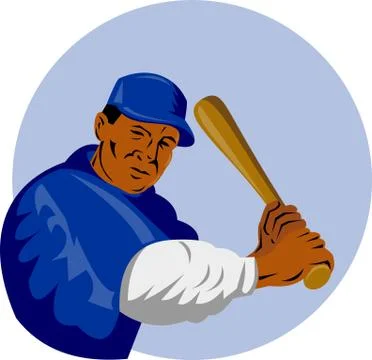 Baseball player batting Stock Illustration