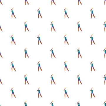 Baseball player batting pattern on white background Stock Illustration