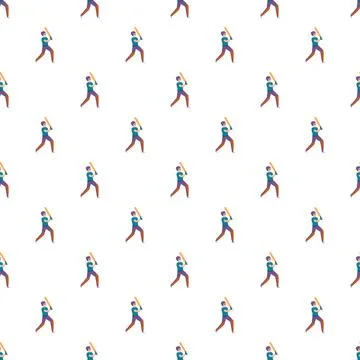 Baseball player batting seamless pattern vector illustration Stock Illustration