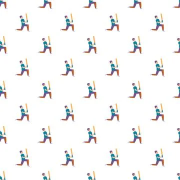 Baseball player batting stance training seamless pattern Stock Illustration
