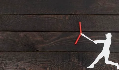 The baseball player beating and breaking stick Stock Photos