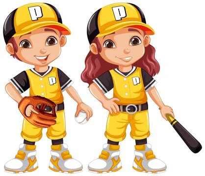 Baseball player cartoon character 스톡 일러스트