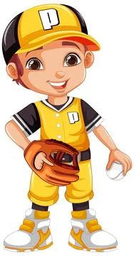 Baseball player cartoon character Stock-Illustration