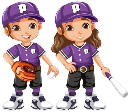Baseball player cartoon character Stock-Illustration