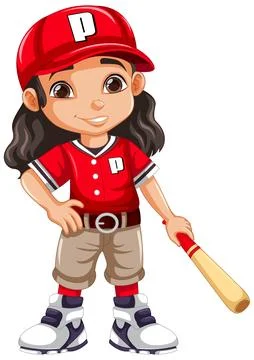 Baseball player cartoon character Stock Illustration