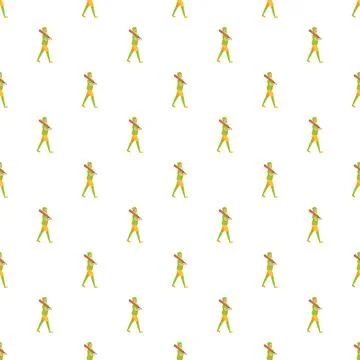 Baseball player cartoon pattern on white background イラスト素材