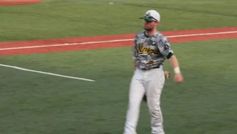 Baseball Player Catching and Throwing (HD) Stock Footage 7732827