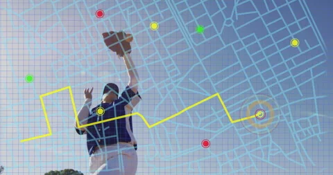 Baseball player catching ball with anima... | Stock Video | Pond5