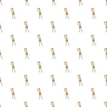 Baseball player character holding a bat seamless pattern Stockillustratie