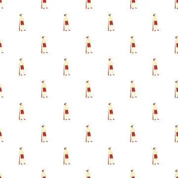 Baseball player character holding bat seamless pattern イラスト素材