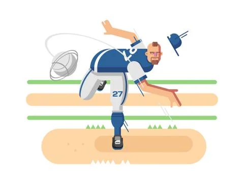 Baseball player character Stock Illustration