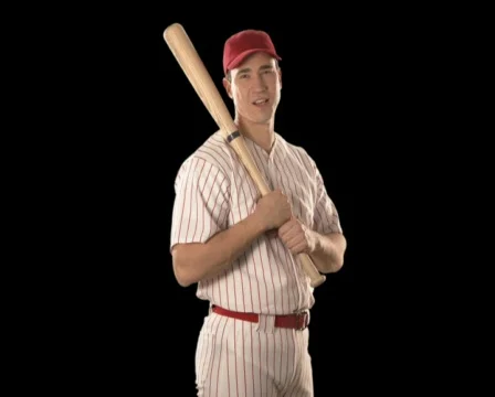 Baseball Player Close Up with Bat Stock Footage 754206