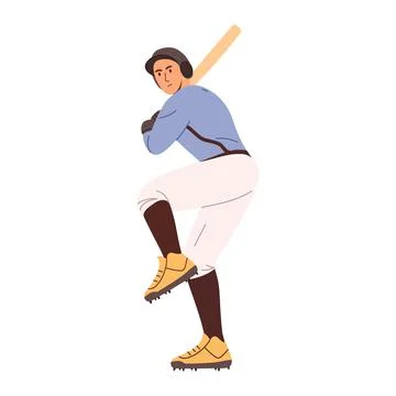Baseball player. Flat vector illustration Stock Illustration