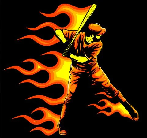 Baseball player hit the ball vector illustration 스톡 일러스트