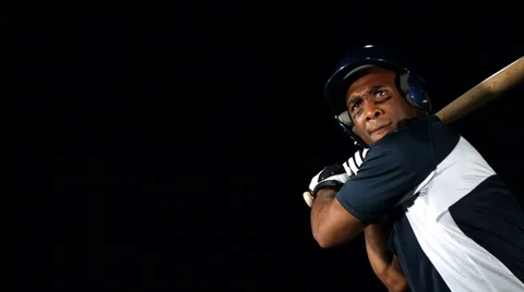 Baseball player hits ball, slow motion Stock Footage 61666739