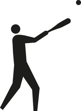 Baseball player hitting ball sign. Illustrazione stock