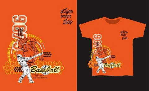 Baseball player hitting the ball, vector illustration Stock Illustration