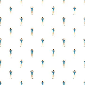 Baseball player holding bat seamless pattern Illustrazione stock