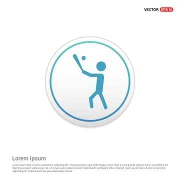 Baseball Player Icon - white circle button Stock Illustration