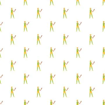 Baseball player icons pattern on white background Stockillustratie