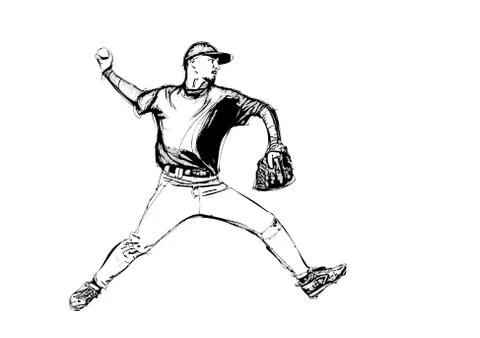 Baseball player Stock Illustration