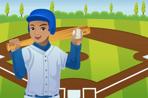 Baseball Player Stock Illustration
