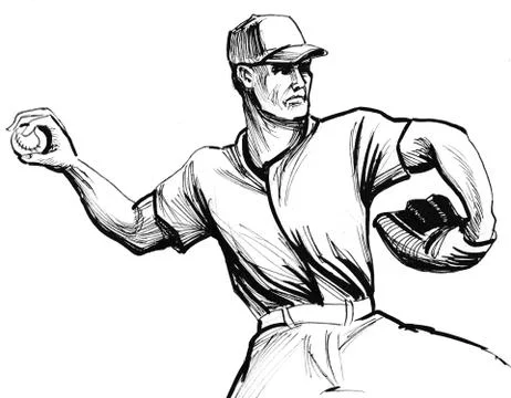 Baseball player Stock Illustration
