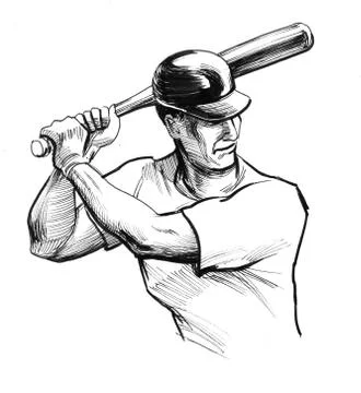 Baseball player Stock Illustration