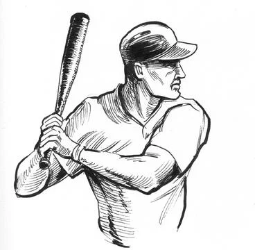 Baseball player Stock Illustration