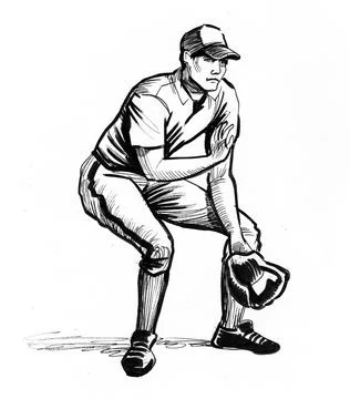 Baseball player Stock Illustration