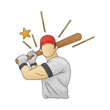 Baseball Player illustration Stock Illustration