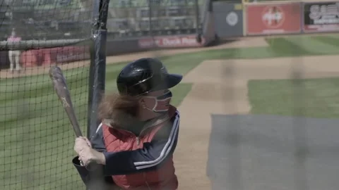 Baseball Player With Mask Stock Footage 144413653