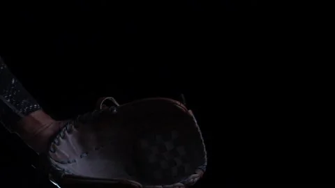 A baseball player pitcher with his baseball and baseball gloves Vidéo 227732871