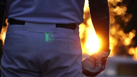 A baseball player pitcher with his baseball and baseball gloves Video stock 227733047
