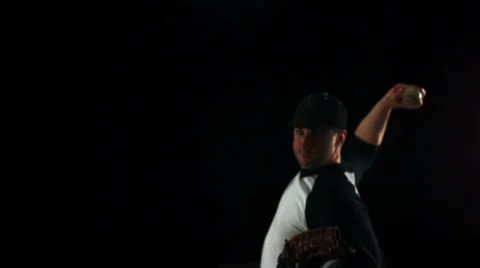 Baseball player pitching, Slow Motion Stock Footage 28196824