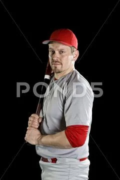 A baseball player, portrait, studio shot Stock Photos