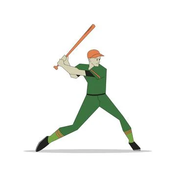 Baseball player poses ready to hit the ball Stock Illustration