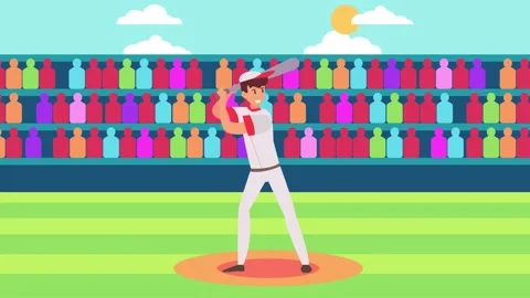 Baseball player ready to hits a ball on stadium Stock Footage 142297618